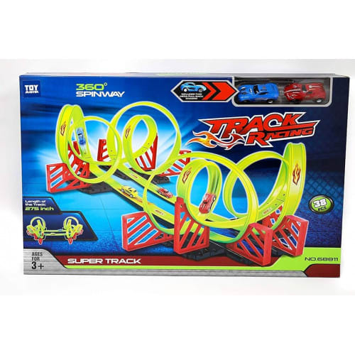 Circuit Super Track Racing 360° – 38 pièces de course pour enfants, 700 cm de piste